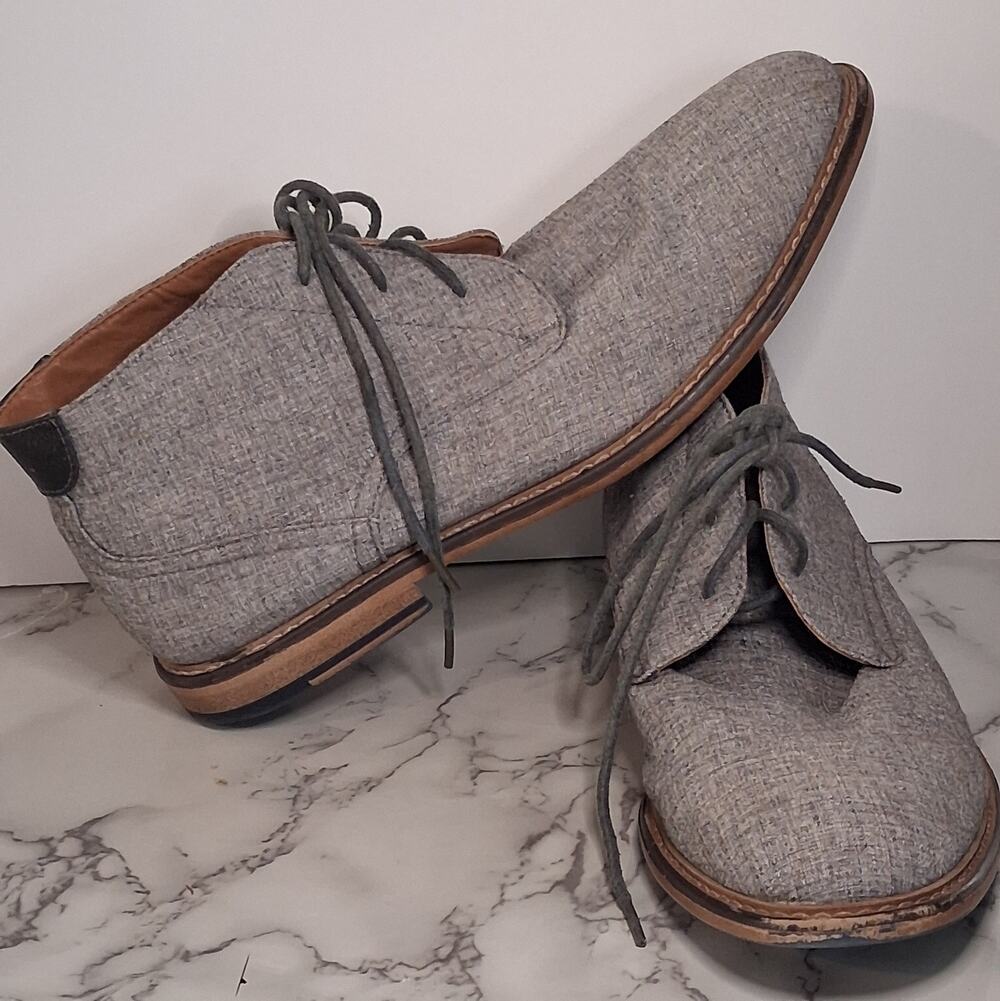 Madden by Steve Madden Men’s Size 11 Gray Fabric Chukka Boots Ankle Shoes Casual